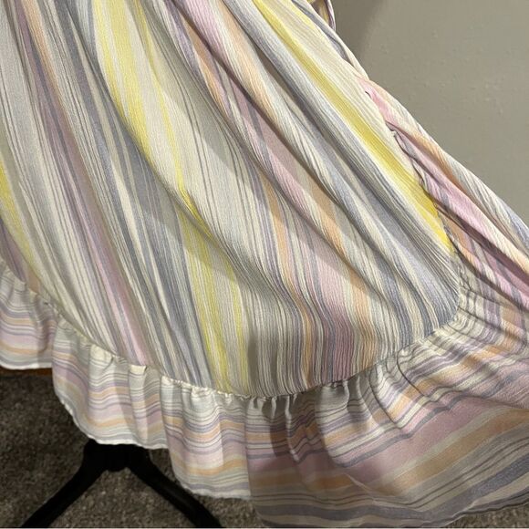 LC Lauren Conrad striped sleeveless fake wrap plus size dress with belt size 3X - Picture 7 of 15